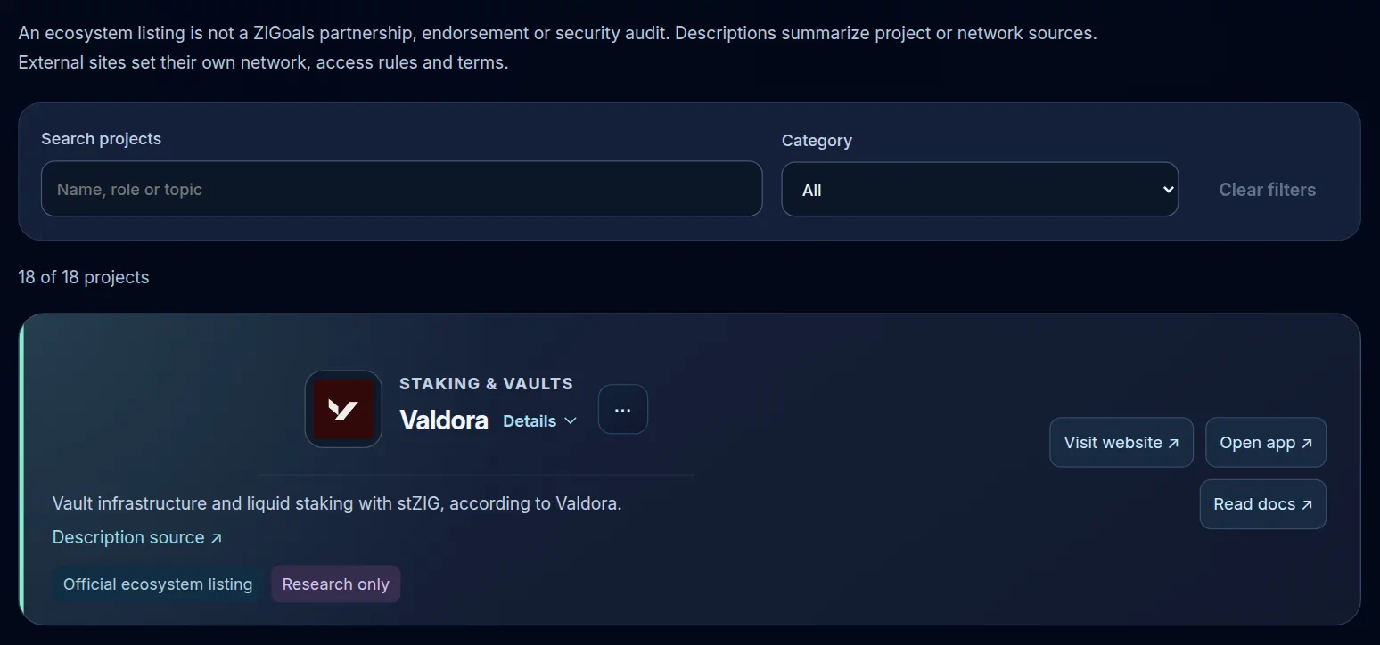 Actual public Alpha Ecosystem view. Public research listings · no external execution.